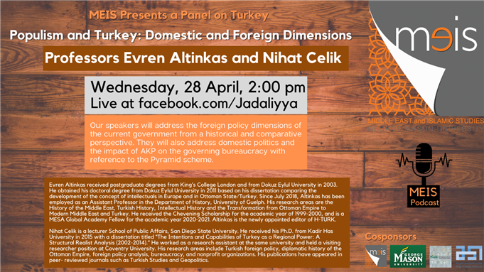 LIVE EVENT: Populism and Turkey: Domestic and Foreign Dimensions (28 April, 2 PM EDT)